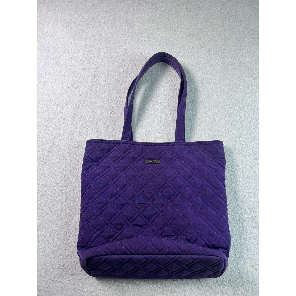Vera Bradley Quilted Tote Bag Purple Diamond Pattern Shoulder Handbag Women's